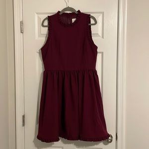 NWT Kate Spade burgundy ruffled dress